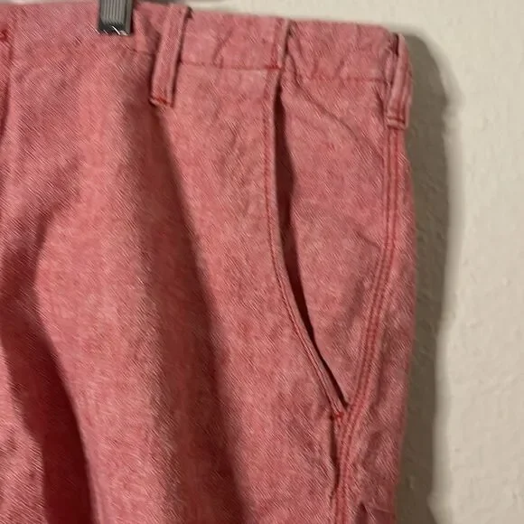 Express Linen Blend Shorts Red Men's Size 38 - Picture 3 of 9